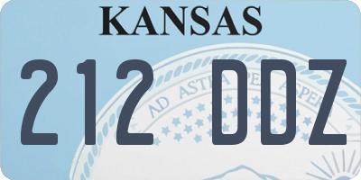 KS license plate 212DDZ