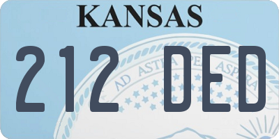 KS license plate 212DED