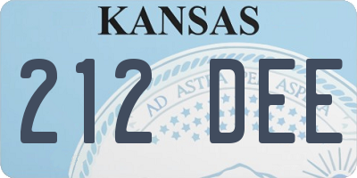 KS license plate 212DEE