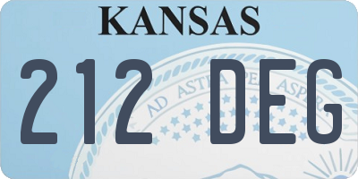 KS license plate 212DEG