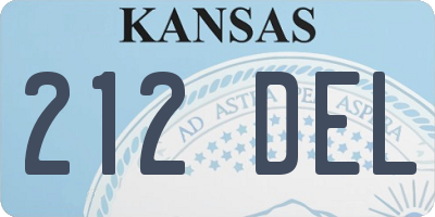 KS license plate 212DEL