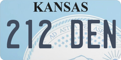 KS license plate 212DEN