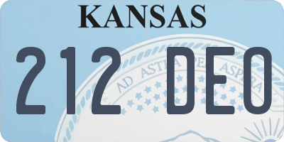 KS license plate 212DEO
