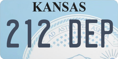 KS license plate 212DEP