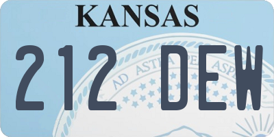 KS license plate 212DEW