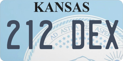 KS license plate 212DEX