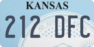 KS license plate 212DFC