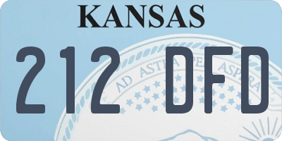 KS license plate 212DFD