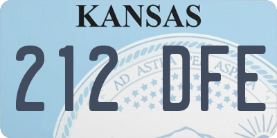 KS license plate 212DFE
