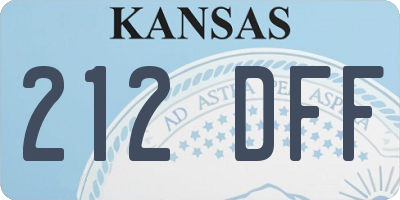 KS license plate 212DFF