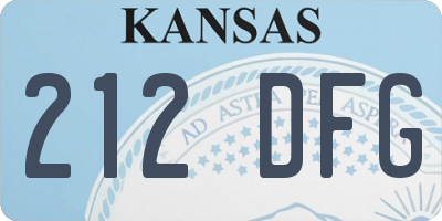 KS license plate 212DFG