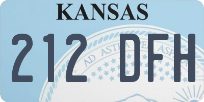 KS license plate 212DFH