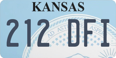 KS license plate 212DFI
