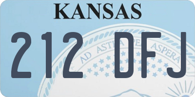 KS license plate 212DFJ