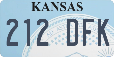 KS license plate 212DFK