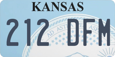 KS license plate 212DFM