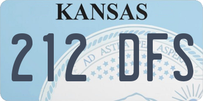 KS license plate 212DFS