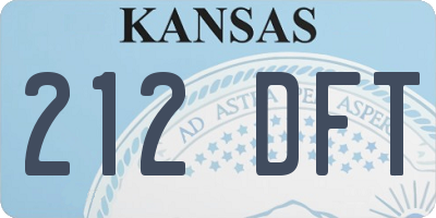 KS license plate 212DFT