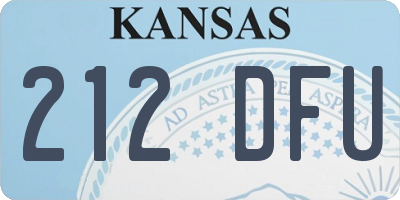 KS license plate 212DFU