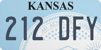 KS license plate 212DFY