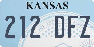 KS license plate 212DFZ