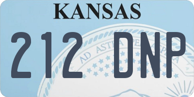 KS license plate 212DNP