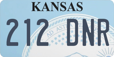 KS license plate 212DNR