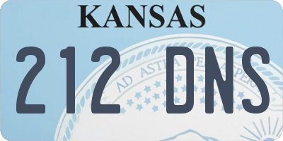 KS license plate 212DNS