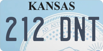KS license plate 212DNT