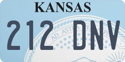 KS license plate 212DNV