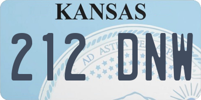 KS license plate 212DNW