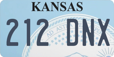 KS license plate 212DNX