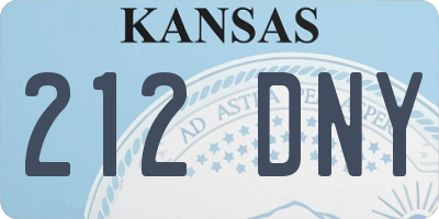 KS license plate 212DNY
