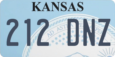 KS license plate 212DNZ