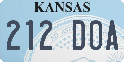 KS license plate 212DOA