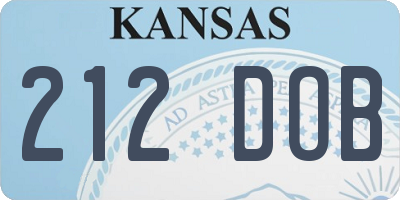 KS license plate 212DOB