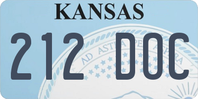 KS license plate 212DOC