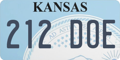 KS license plate 212DOE
