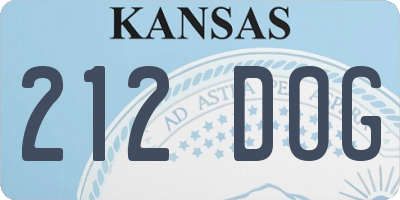 KS license plate 212DOG
