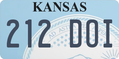 KS license plate 212DOI