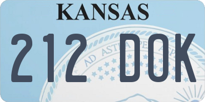 KS license plate 212DOK