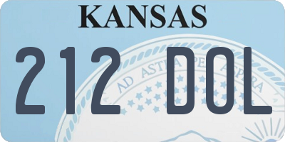 KS license plate 212DOL