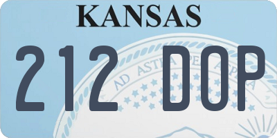 KS license plate 212DOP