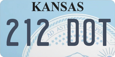 KS license plate 212DOT