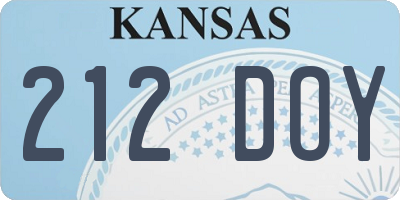 KS license plate 212DOY