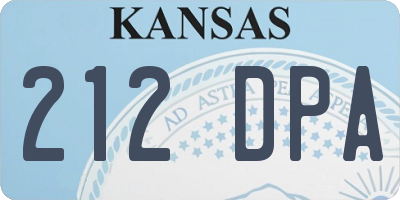 KS license plate 212DPA