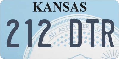 KS license plate 212DTR