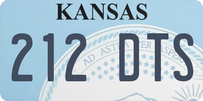 KS license plate 212DTS