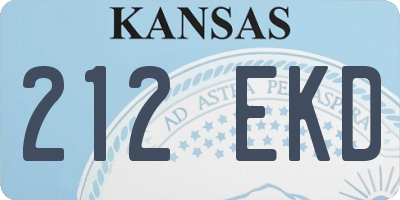 KS license plate 212EKD