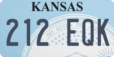 KS license plate 212EQK